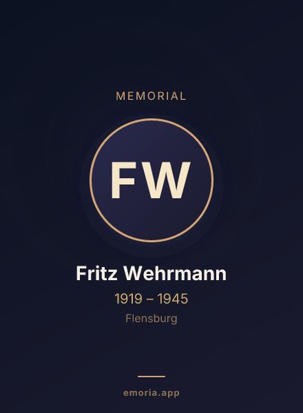 Memorial portrait of Fritz Wehrmann
