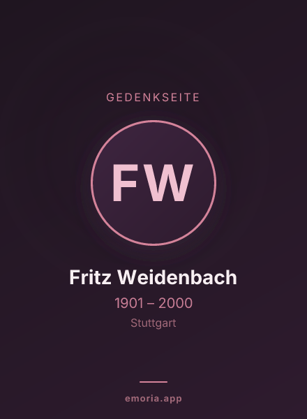 Gedenkportrait von Fritz Weidenbach