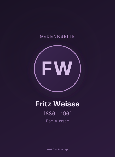 Gedenkportrait von Fritz Weisse