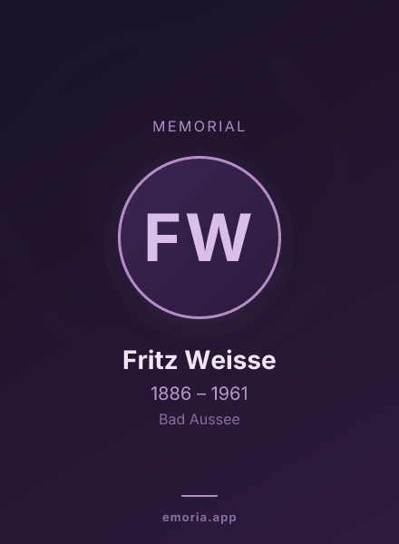 Memorial portrait of Fritz Weisse