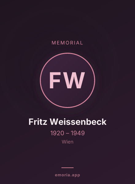 Memorial portrait of Fritz Weissenbeck