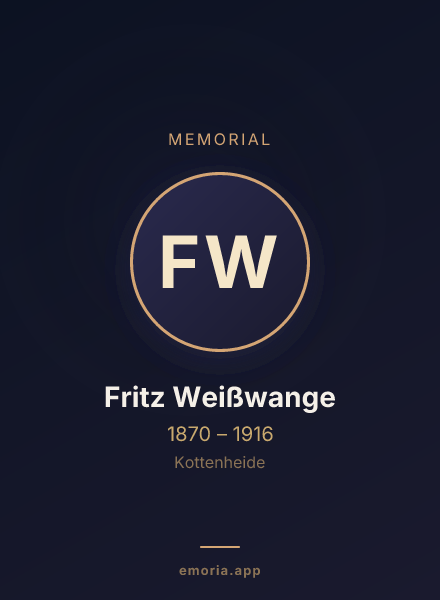 Memorial portrait of Fritz Weißwange