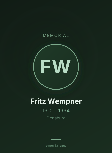 Memorial portrait of Fritz Wempner