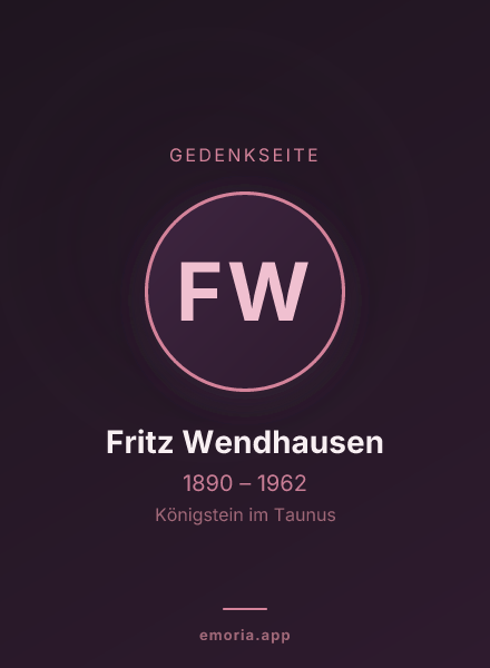 Gedenkportrait von Fritz Wendhausen