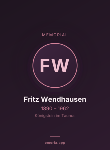 Memorial portrait of Fritz Wendhausen