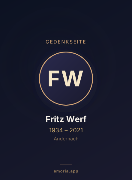 Gedenkportrait von Fritz Werf