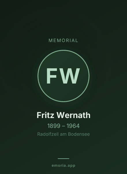 Memorial portrait of Fritz Wernath