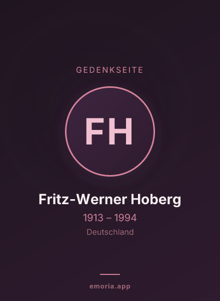 Gedenkportrait von Fritz-Werner Hoberg