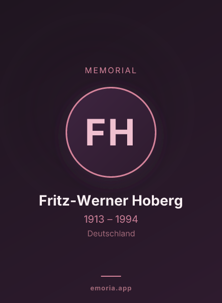 Memorial portrait of Fritz-Werner Hoberg