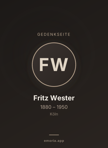 Gedenkportrait von Fritz Wester