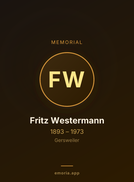 Memorial portrait of Fritz Westermann