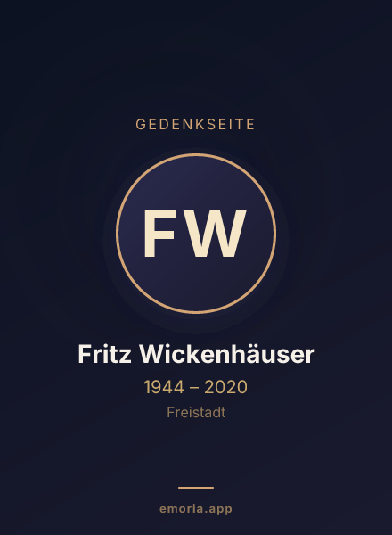 Gedenkportrait von Fritz Wickenhäuser