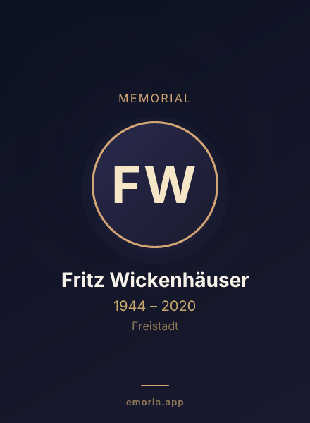 Memorial portrait of Fritz Wickenhäuser