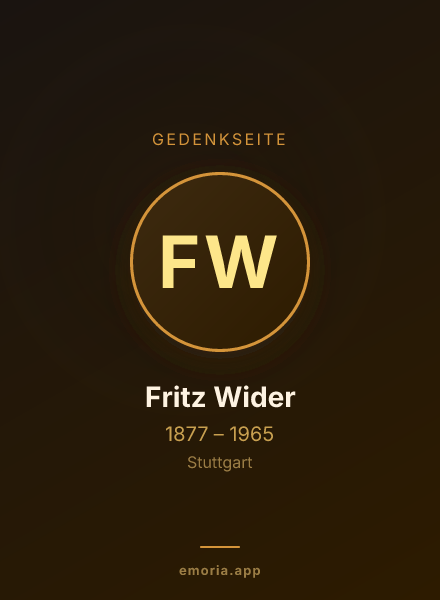 Gedenkportrait von Fritz Wider