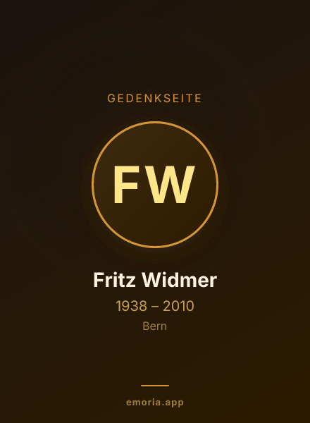 Gedenkportrait von Fritz Widmer