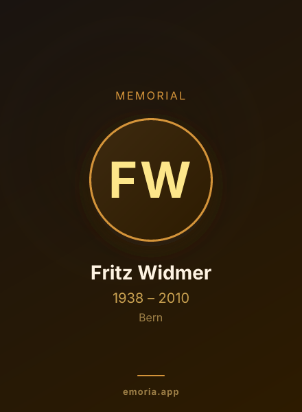 Memorial portrait of Fritz Widmer