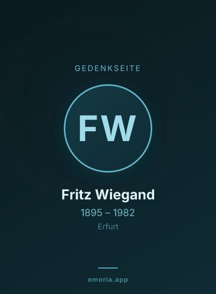 Gedenkportrait von Fritz Wiegand