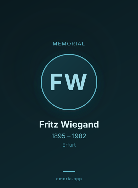 Memorial portrait of Fritz Wiegand
