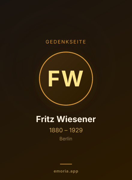 Gedenkportrait von Fritz Wiesener