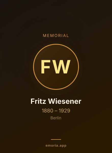 Memorial portrait of Fritz Wiesener