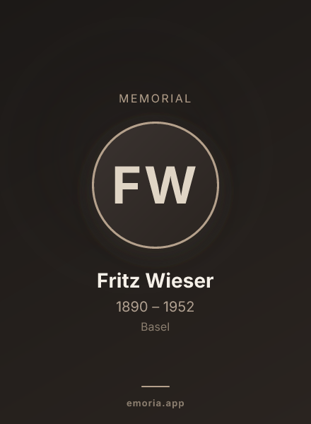 Memorial portrait of Fritz Wieser