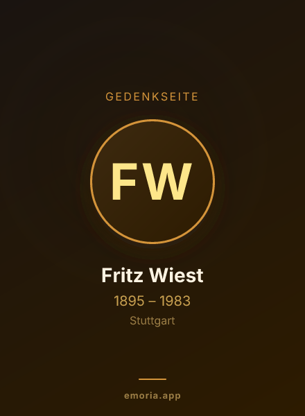 Gedenkportrait von Fritz Wiest