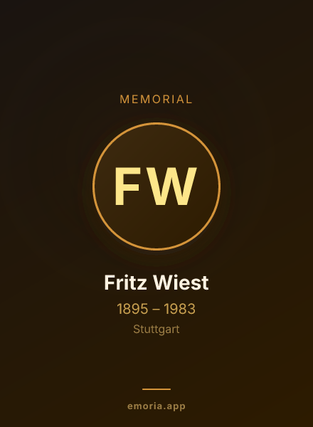 Memorial portrait of Fritz Wiest