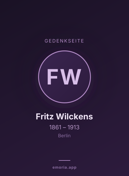 Gedenkportrait von Fritz Wilckens