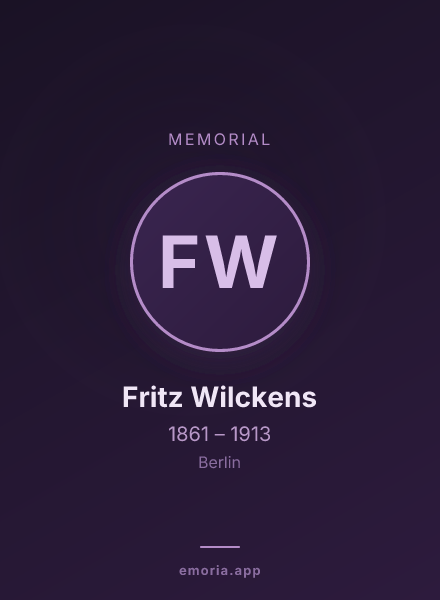 Memorial portrait of Fritz Wilckens