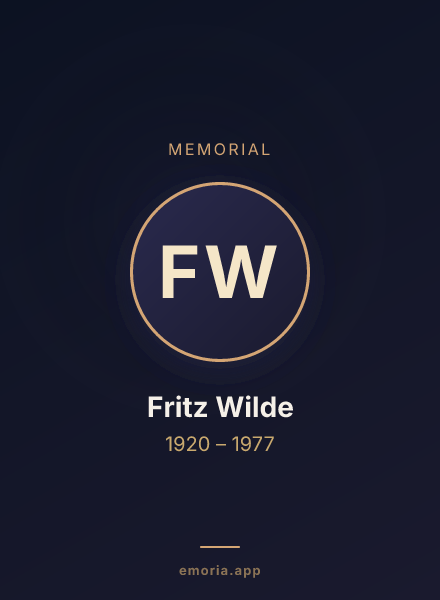 Memorial portrait of Fritz Wilde
