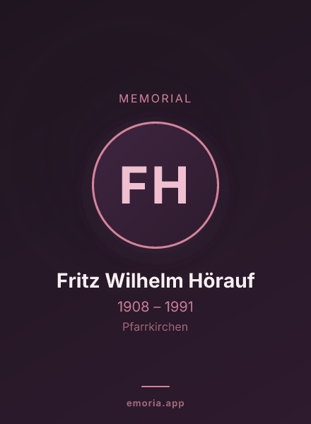 Memorial portrait of Fritz Wilhelm Hörauf
