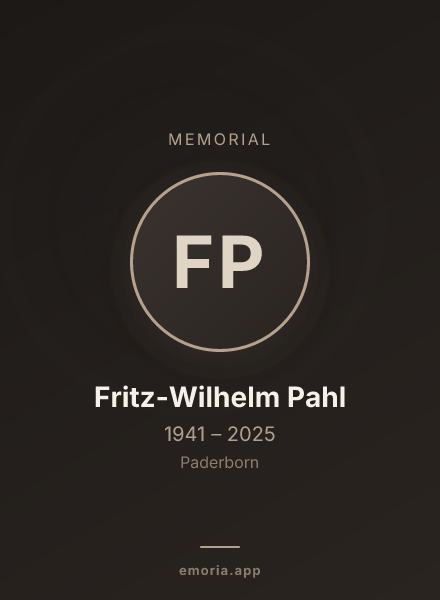 Memorial portrait of Fritz-Wilhelm Pahl