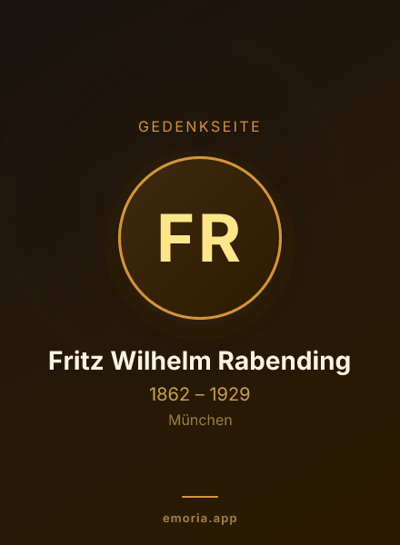 Gedenkportrait von Fritz Wilhelm Rabending