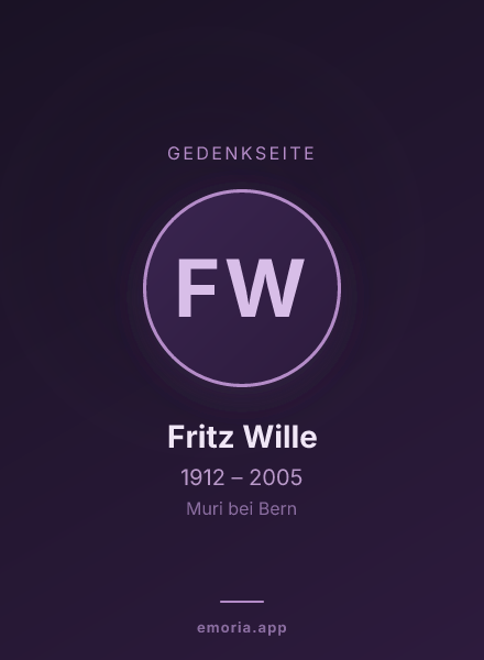 Gedenkportrait von Fritz Wille