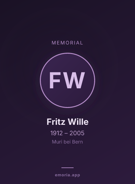 Memorial portrait of Fritz Wille