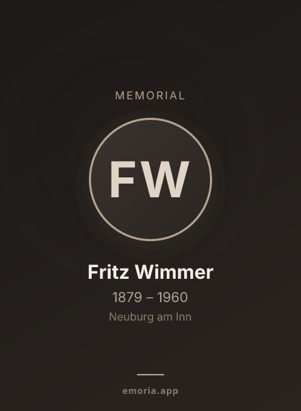 Memorial portrait of Fritz Wimmer