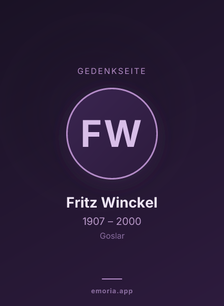 Gedenkportrait von Fritz Winckel