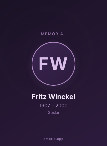 Memorial portrait of Fritz Winckel