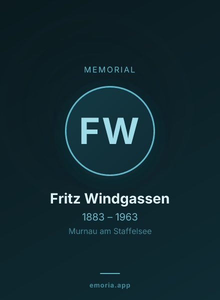 Memorial portrait of Fritz Windgassen
