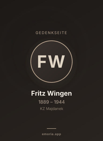 Gedenkportrait von Fritz Wingen