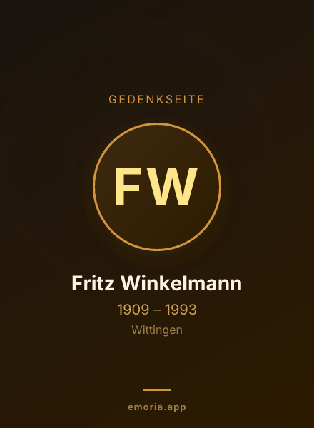 Gedenkportrait von Fritz Winkelmann