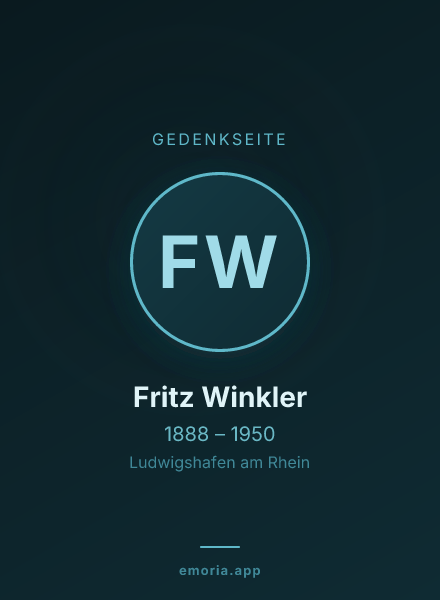Gedenkportrait von Fritz Winkler
