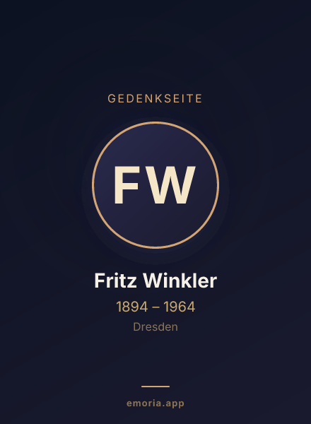 Gedenkportrait von Fritz Winkler