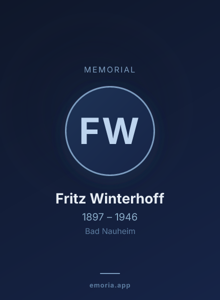 Memorial portrait of Fritz Winterhoff