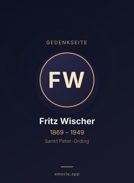 Gedenkportrait von Fritz Wischer