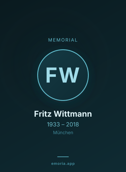Memorial portrait of Fritz Wittmann