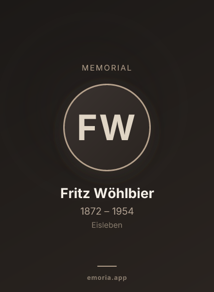 Memorial portrait of Fritz Wöhlbier