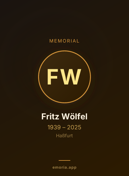 Memorial portrait of Fritz Wölfel