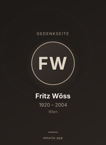 Gedenkportrait von Fritz Wöss