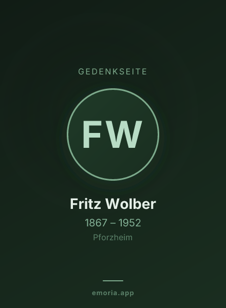 Gedenkportrait von Fritz Wolber